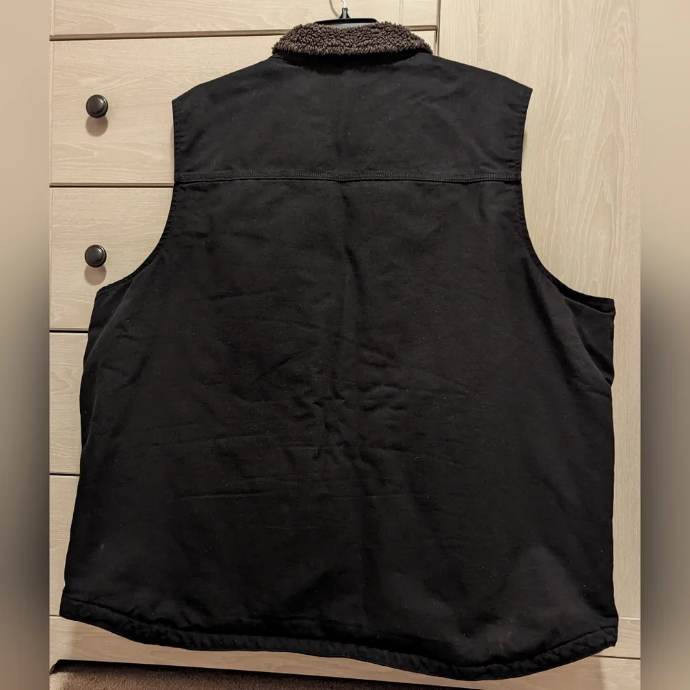 Carhartt Men's Loose Fit Duck Sherpa Lined Mock Neck Vest 3XLT 3XL Tall Black - Picture 5 of 5